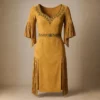 Handmade Embroidered Suede Fringe Dress