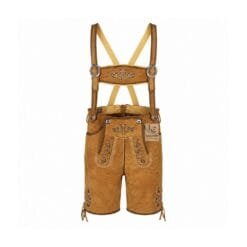 Alpine Stag suede lederhosen with Royal vine embroidery and matching embroidered suspenders