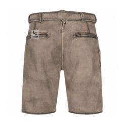Rear view of Ashen Oak genuine leather lederhosen with adjustable waist