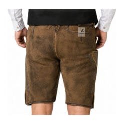 Rear view of Ashen Oak genuine leather lederhosen with adjustable waist