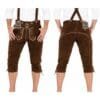 Authentic Brown Leather Bundhosen with Suspenders front and back view