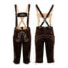 Bavarian Heritage suede Bundhosen with Alpine crest embroidery and matching embroidered suspenders