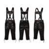 Black Forest suede Bundhosen with Regal scroll embroidery and matching embroidered suspenders