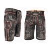 Charcoal Grey Oktoberfest lederhosen with Royal Eagle embroidery on premium suede leather