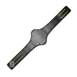 Compatible WWE Hogan 1986 Championship replacement leather strap in black genuine leather with gold snaps