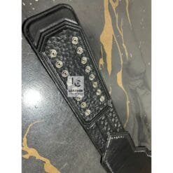 Compatible WWE NXT Championship title belt genuine leather replacement strap detail view