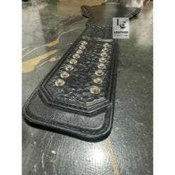 Compatible WWE NXT Championship title belt genuine leather replacement strap detail view