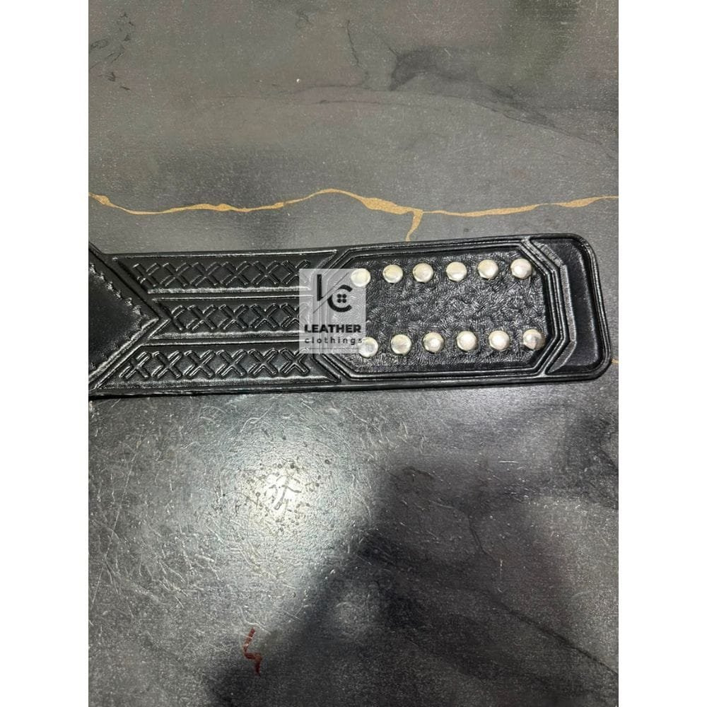 Compatible WWE NXT Championship title belt genuine leather replacement strap detail view