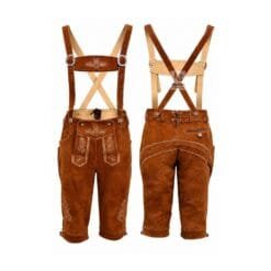Copper Ridge suede Bundhosen with Imperial vine embroidery and matching embroidered suspenders