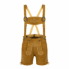 Men's Alpine Scroll Lederhosen with Embroidered Suspenders in Light Tan Suede