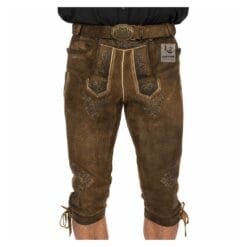 Men's Antique Hickory Bundhosen vintage knee-length lederhosen front view