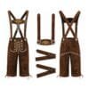 Men's German Oktoberfest Bundhosen with Royal Crest embroidery and adjustable embroidered suspenders