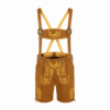 Men's Golden Stag Vine Lederhosen with Embroidered Suspenders