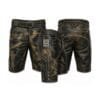 Midnight Black Leather Lederhosen with Heritage Scroll Embroidery Front Side and Back View