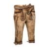Vintage Oak suede Bundhosen with braided vine embroidery and antique buckle leather belt
