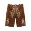 Walnut Suede Lederhosen with Regal Filigree Embroidery Front and Back View