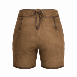 Back view of Women's Classic Brown Lederhosen with adjustable lace waistbandBack view of Women's Classic Brown Lederhosen with adjustable lace waistband