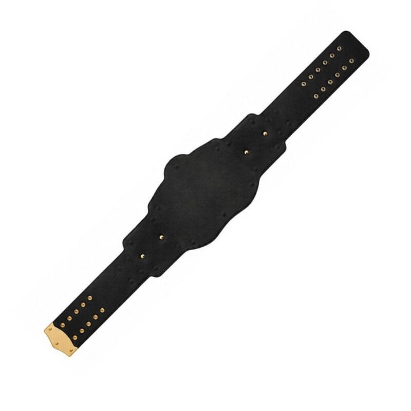 Compatible Tag Team Championship Replica Title Belt genuine leather replacement strap in black.