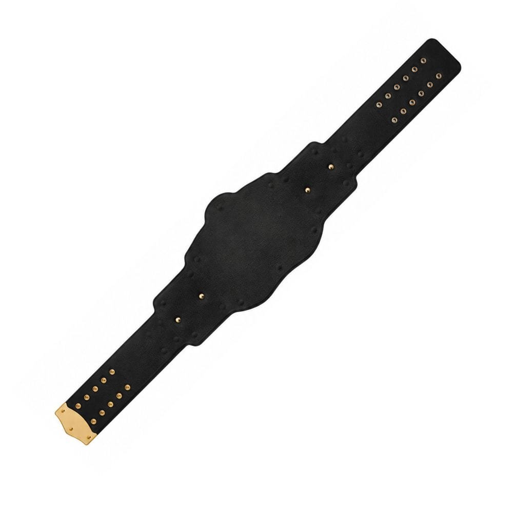 Compatible Tag Team Championship Replica Title Belt genuine leather replacement strap in black.
