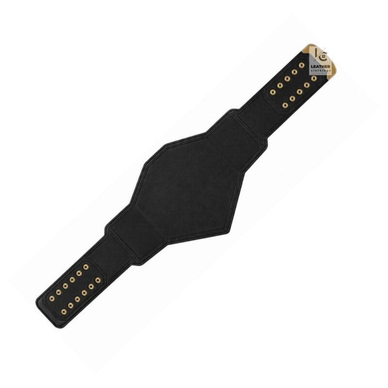 Compatible United States Championship Replica Title Belt genuine leather replacement strap in black.